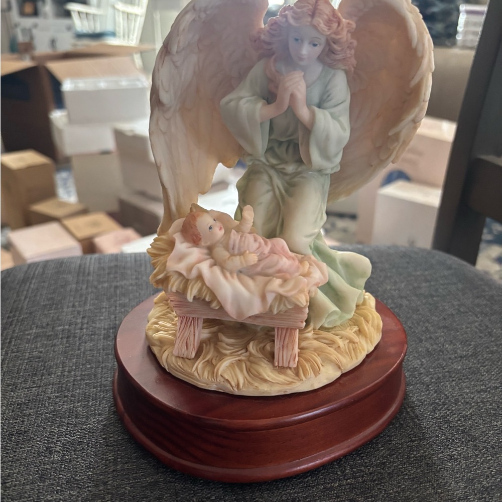 Angel Figurine with Baby - Pastel Colors